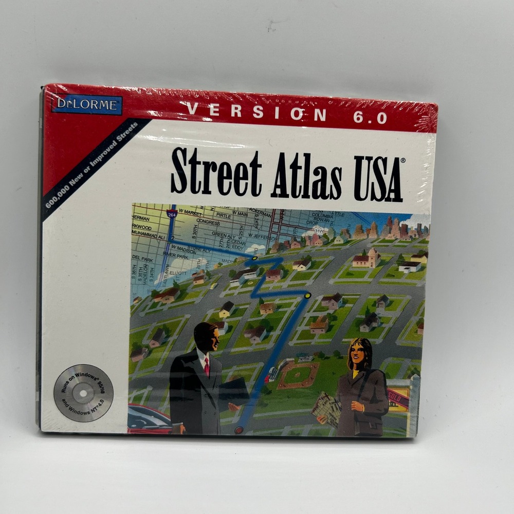 DeLorme Street Atlas USA Version 6.0 Windows 95 98 NT 4.0 Vintage Software New